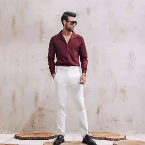 White Gold Double Buckle Gurkha Chino