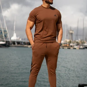 Coffee Brown Printed Tracksuit