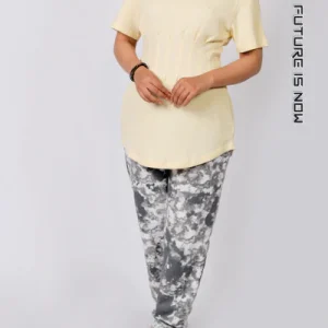 Waffle Cream Seam Detail Long Shirt