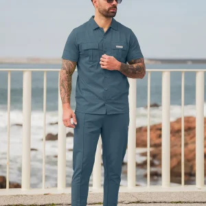 Front Pocket Detail Smoke Grey Tracksuit