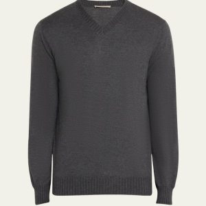 Men's Duvet Cashmere High V-Neck Sweater