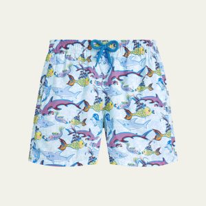 Boy's French Sea History Swim Shorts, Size 2-14