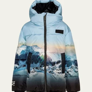 Boy's Halo Mountain-Print Puffer Jacket, Size 8-16