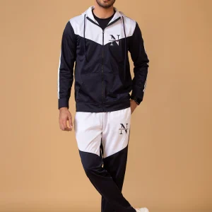 Blue Contrast Hooded Tracksuit